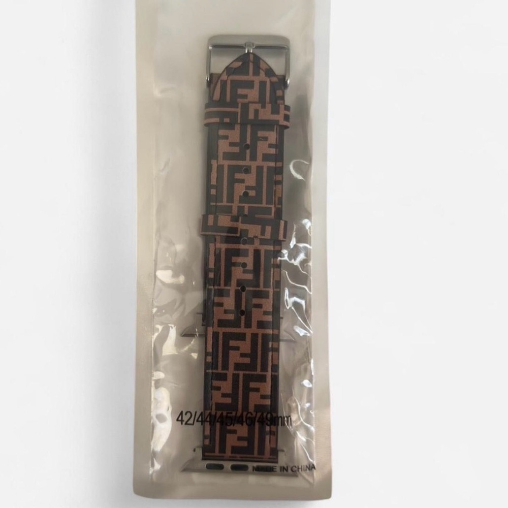 Brown Patterned Apple Watch Strap - image 1